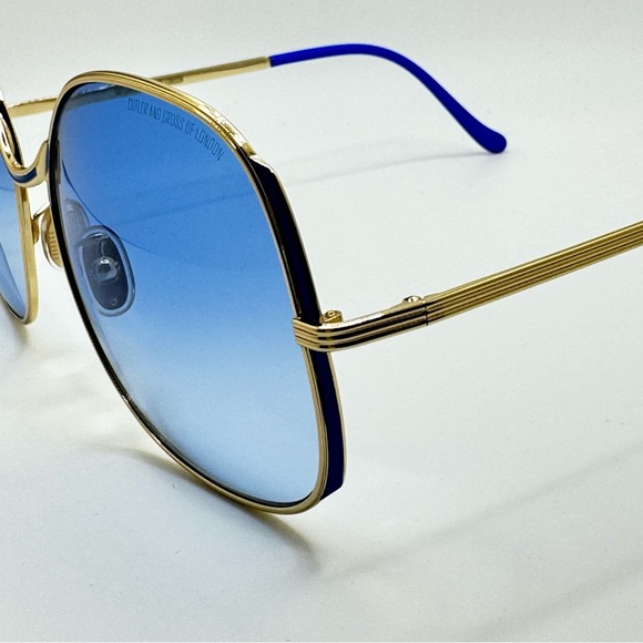 Cutler and Gross - sunglasses 60-17-140, gold / blue frames gradient blue lens - Picture 3 of 13